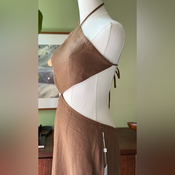 Ronny Kobo Collection Linen Brown Backless Dress - Picture 7 of 10